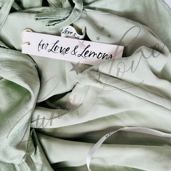 FOR LOVE & LEMONS Jewel Maxi Dress In Sage (size M) NWT - Picture 14 of 15